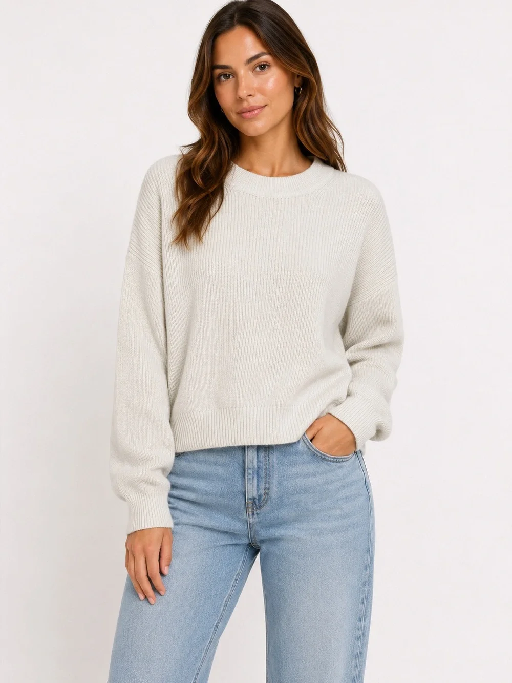 Aritzia Wilfred‎ White Knit Sweater Medium